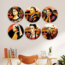Cargar imagen en el visor de la galería, Mini Serie Pintar por Números - discos de Ø20cm (6 piezas) - Iconos artísticos