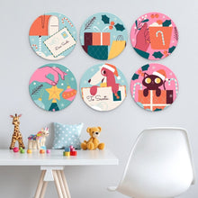 Cargar imagen en el visor de la galería, Mini Serie Pintar por Números - discos de Ø20cm (6 piezas) - Pequeñas maravillas alegres