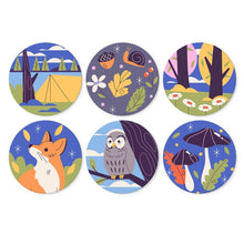 Cargar imagen en el visor de la galería, Mini Serie Pintar por Números - discos de Ø20cm (6 piezas) - Susurros de la naturaleza salvaje Figured'Art