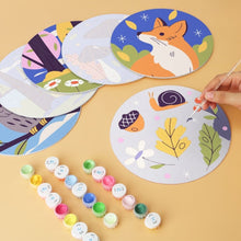 Cargar imagen en el visor de la galería, Mini Serie Pintar por Números - discos de Ø20cm (6 piezas) - Susurros de la naturaleza salvaje