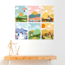Cargar imagen en el visor de la galería, Mini Serie Pintar por Números 15x20cm (6 piezas) - Viaje por las cuatro estaciones