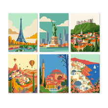 Cargar imagen en el visor de la galería, Mini Serie Pintar por Números 15x20cm (6 piezas) - El mundo en color Figured'Art