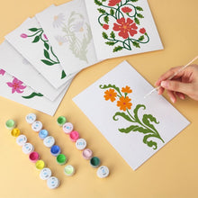 Cargar imagen en el visor de la galería, Mini Serie Pintar por Números 15x20cm (6 piezas) - Ilustraciones de flores silvestres