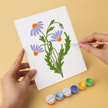 Cargar imagen en el visor de la galería, Mini Serie Pintar por Números 15x20cm (6 piezas) - Ilustraciones de flores silvestres