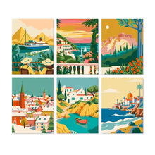 Cargar imagen en el visor de la galería, Mini Serie Pintar por Números 15x20cm (6 piezas) - Viajes junto al mar Figured'Art