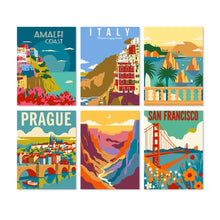 Cargar imagen en el visor de la galería, Mini Serie Pintar por Números 15x20cm (6 piezas) - Póster del Grand Tour Figured'Art