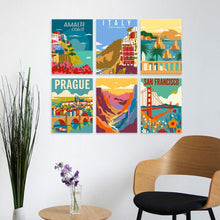 Cargar imagen en el visor de la galería, Mini Serie Pintar por Números 15x20cm (6 piezas) - Póster del Grand Tour