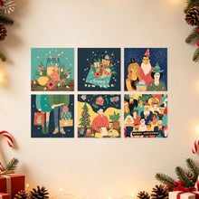 Cargar imagen en el visor de la galería, Mini Serie Pintar por Números 20x20cm (6 piezas) - Navidad encantada