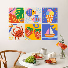 Cargar imagen en el visor de la galería, Mini Serie Pintar por Números 20x20cm (6 piezas) - Formas de verano