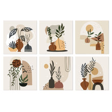 Cargar imagen en el visor de la galería, Mini Serie Pintar por Números 20x20cm (6 piezas) - Botánicos de terracota Figured'Art