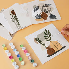 Cargar imagen en el visor de la galería, Mini Serie Pintar por Números 20x20cm (6 piezas) - Botánicos de terracota
