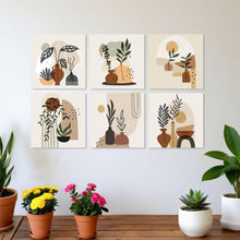Cargar imagen en el visor de la galería, Mini Serie Pintar por Números 20x20cm (6 piezas) - Botánicos de terracota