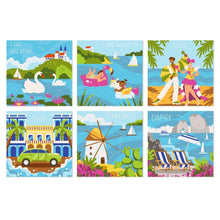 Cargar imagen en el visor de la galería, Mini Serie Pintar por Números 20x20cm (6 piezas) - Días de verano coloridos Figured'Art