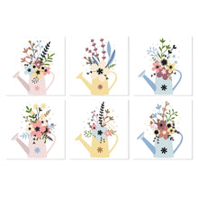 Cargar imagen en el visor de la galería, Mini Serie Pintar por Números 20x20cm (6 piezas) - Flores de regadera 1 Figured'Art