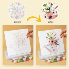 Cargar imagen en el visor de la galería, Mini Serie Pintar por Números 20x20cm (6 piezas) - Flores de regadera 1