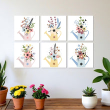 Cargar imagen en el visor de la galería, Mini Serie Pintar por Números 20x20cm (6 piezas) - Flores de regadera 1