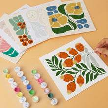 Cargar imagen en el visor de la galería, Mini Serie Pintar por Números 20x20cm (6 piezas) - Patrón floral
