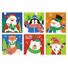 Cargar imagen en el visor de la galería, Mini Serie Pintar por Números 20x20cm (6 piezas) - Iconos navideños brillantes Figured'Art