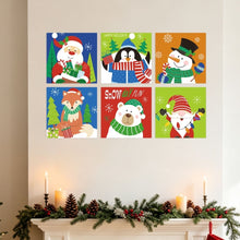 Cargar imagen en el visor de la galería, Mini Serie Pintar por Números 20x20cm (6 piezas) - Iconos navideños brillantes