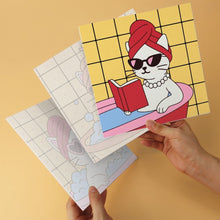 Cargar imagen en el visor de la galería, Mini Serie Pintar por Números 20x20cm (6 piezas) - Gatos en el spa 1
