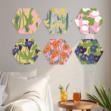 Cargar imagen en el visor de la galería, Mini Serie Pintar por Números - Hexágonos (6 piezas) - Pétalos pintados