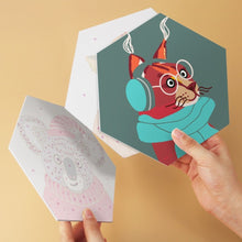 Cargar imagen en el visor de la galería, Mini Serie Pintar por Números - Hexágonos (6 piezas) - Retratos de animalitos