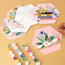Cargar imagen en el visor de la galería, Mini Serie Pintar por Números - Hexágonos (6 piezas) - Libros en flor