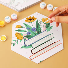 Cargar imagen en el visor de la galería, Mini Serie Pintar por Números - Hexágonos (6 piezas) - Libros en flor