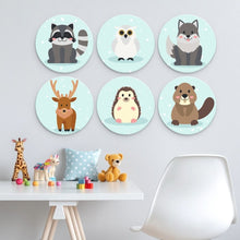 Cargar imagen en el visor de la galería, Mini Serie Pintar por Números - discos de Ø20cm (6 piezas) - Historias del bosque