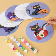 Cargar imagen en el visor de la galería, Mini Serie Pintar por Números - discos de Ø20cm (6 piezas) - Gatos y brujería