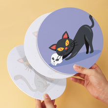 Cargar imagen en el visor de la galería, Mini Serie Pintar por Números - discos de Ø20cm (6 piezas) - Gatos y brujería