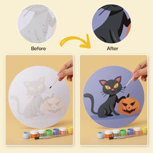 Cargar imagen en el visor de la galería, Mini Serie Pintar por Números - discos de Ø20cm (6 piezas) - Gatos y brujería