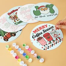Cargar imagen en el visor de la galería, Mini Serie Pintar por Números - discos de Ø20cm (6 piezas) - Cálidos deseos navideños