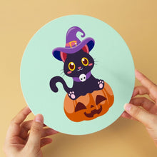Cargar imagen en el visor de la galería, Mini Serie Pintar por Números - discos de Ø20cm (6 piezas) - Gatitos de Halloween