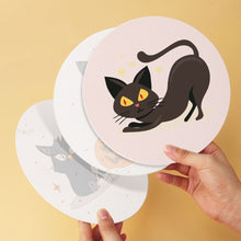 Cargar imagen en el visor de la galería, Mini Serie Pintar por Números - discos de Ø20cm (6 piezas) - Gatos espeluznantes