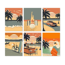 Cargar imagen en el visor de la galería, Mini Serie Pintar por Números 15x20cm (6 piezas) - Horizontes vintage Figured'Art