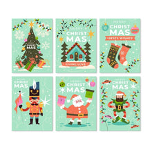 Cargar imagen en el visor de la galería, Mini Serie Pintar por Números 15x20cm (6 piezas) - Navidad en menta Figured'Art