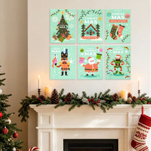 Cargar imagen en el visor de la galería, Mini Serie Pintar por Números 15x20cm (6 piezas) - Navidad en menta