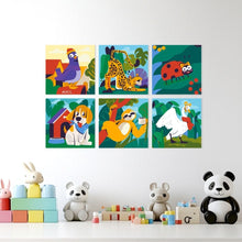 Cargar imagen en el visor de la galería, Mini Serie Pintar por Números 20x20cm (6 piezas) - Amigos animales