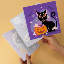 Cargar imagen en el visor de la galería, Mini Serie Pintar por Números 20x20cm (6 piezas) - Gatos juguetones de Halloween