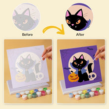 Cargar imagen en el visor de la galería, Mini Serie Pintar por Números 20x20cm (6 piezas) - Gatos juguetones de Halloween