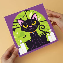 Cargar imagen en el visor de la galería, Mini Serie Pintar por Números 20x20cm (6 piezas) - Gato negro de Halloween