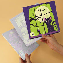 Cargar imagen en el visor de la galería, Mini Serie Pintar por Números 20x20cm (6 piezas) - Gato negro de Halloween