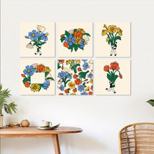 Cargar imagen en el visor de la galería, Mini Serie Pintar por Números 20x20cm (6 piezas) - Flores seleccionadas a mano
