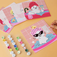 Cargar imagen en el visor de la galería, Mini Serie Pintar por Números 20x20cm (6 piezas) - Gatos en el spa 2