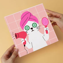 Cargar imagen en el visor de la galería, Mini Serie Pintar por Números 20x20cm (6 piezas) - Gatos en el spa 2