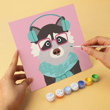 Cargar imagen en el visor de la galería, Mini Serie Pintar por Números 20x20cm (6 piezas) - Animalitos geniales