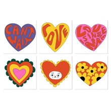 Cargar imagen en el visor de la galería, Mini Serie Pintar por Números 20x20cm (6 piezas) - Corazones groovy Figured'Art