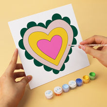 Cargar imagen en el visor de la galería, Mini Serie Pintar por Números 20x20cm (6 piezas) - Corazones groovy