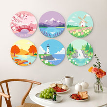 Cargar imagen en el visor de la galería, Mini Serie Pintar por Números - discos de Ø20cm (6 piezas) - Paisajes de ensueño 1